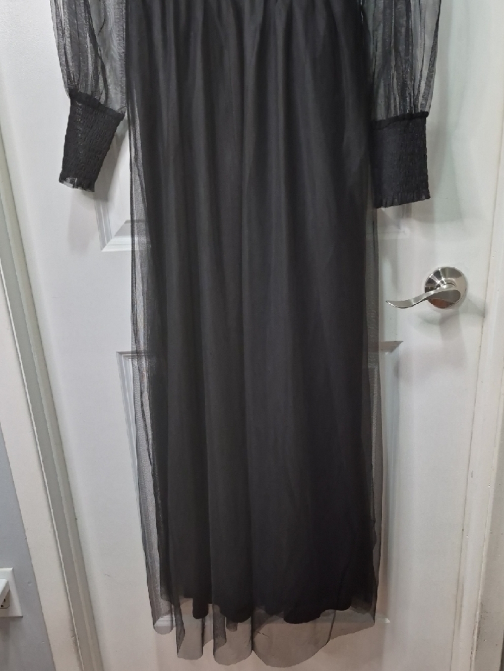 Baltic Born Layla Tulle Black Sheer-Mesh Long Sleeve Maxi Dress - Picture 5 of 15